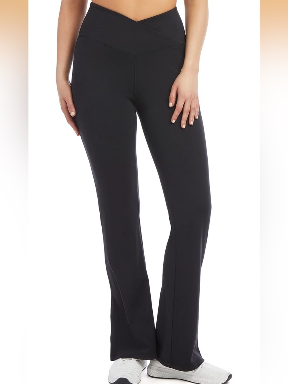 Danskin Black Bootcut Flare Pants V front waistband